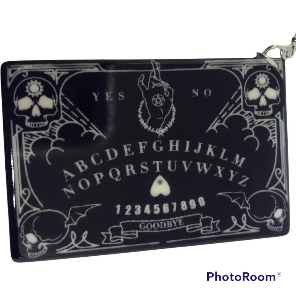 Skull Ouija Spirit Board Earrings new age occult goth gothic new - Picture 3 of 3